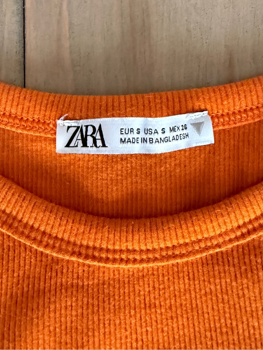 Zara Orange Ribbed Tank Top Small - Picture 2 of 2
